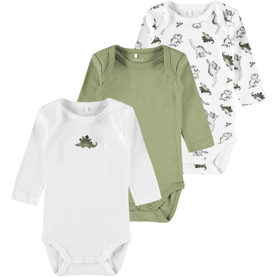 name it Body 3-pack Loden Green Dino
