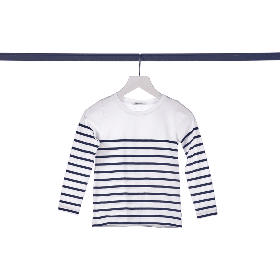 TOM TAILOR Langarmshirt offwhite/dark blue stripe