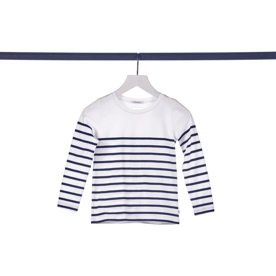 TOM TAILOR T-shirt à manches longues off white /dark blue stripe