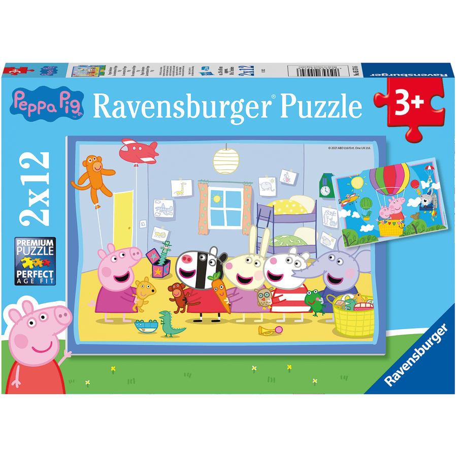 Puzzle 2x12 "Przygody Peppy" - Ravensburger