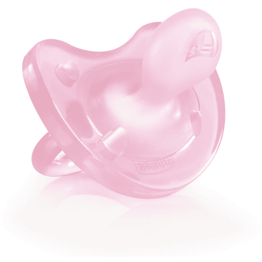 chicco Silikonový dudlík Physio Soft v růžové barvě 0-6 měsíců