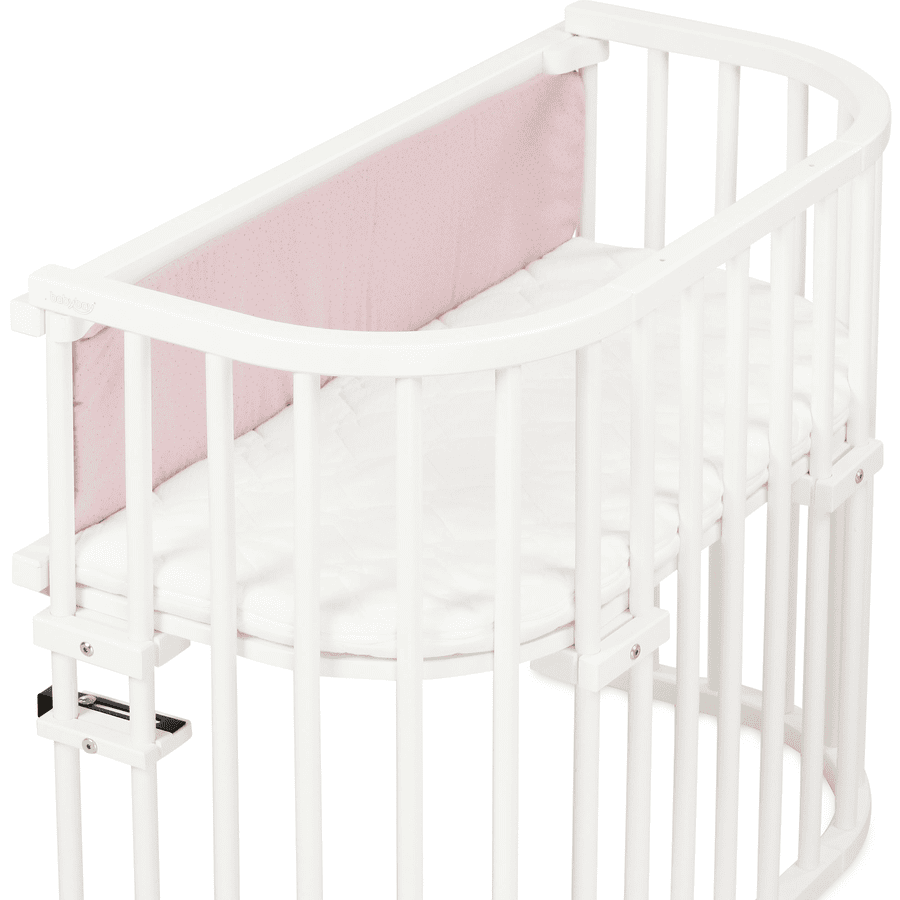 babybay Protection pour barrière de lit cododo coton bio Royal tous modèles rosé paillettes dorées