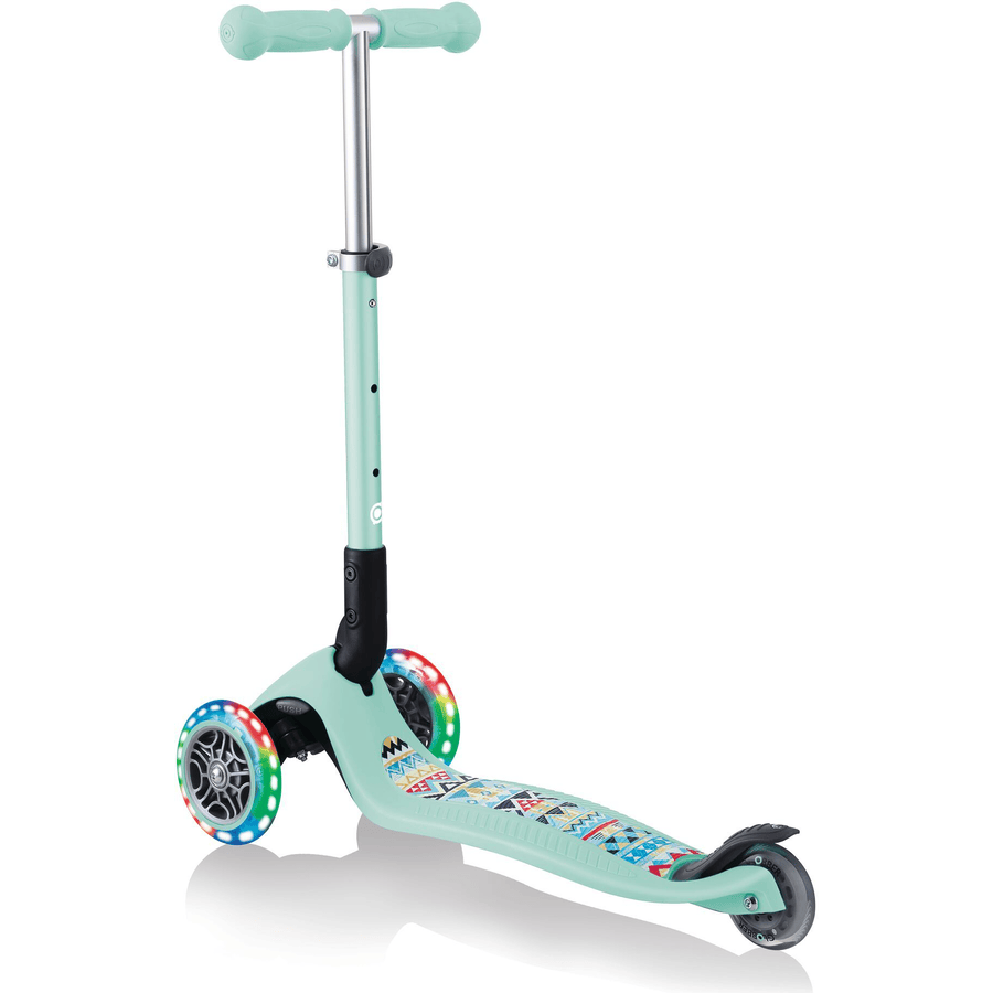 Globber Scoot er Primo Opvouwbaar met verlichte wielen, mint- tribal