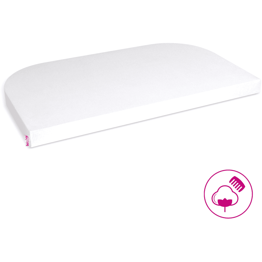 babybay Fitted sheet Deluxe Jersey passer til model Boxspring XXL hvid