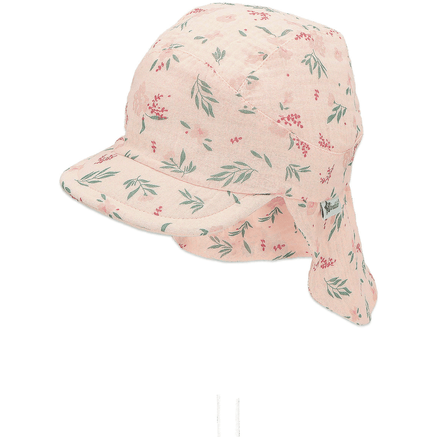 Sterntaler Čepice s kšiltem a ochranou krku růžová