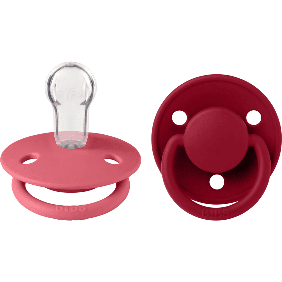 BIBS dudlík De Lux Ruby/Coral 036 měsíců, 2 ks. pinkorblue.cz