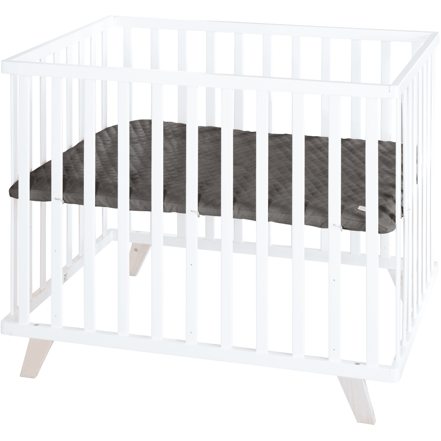 roba Parque infantil bebé Luxe 75 x 100 cm blanco graphite acolchado