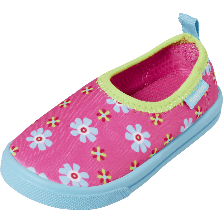 Playshoes Aqua-Slipper Flores rosa