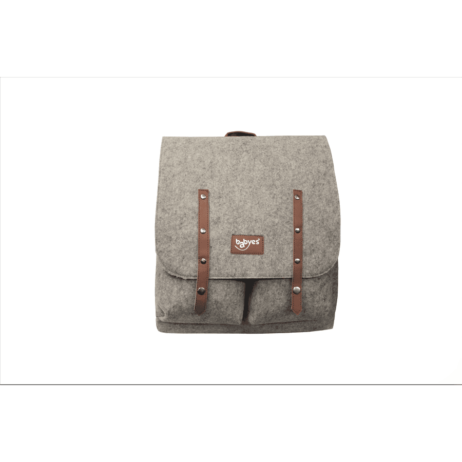 babyGO Sac à langer dos Carebag Pure Natural Grey