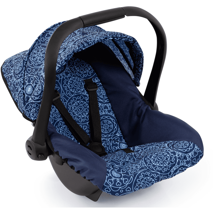 bayer Design Puppen-Autositz mit Dach blau mit Muster