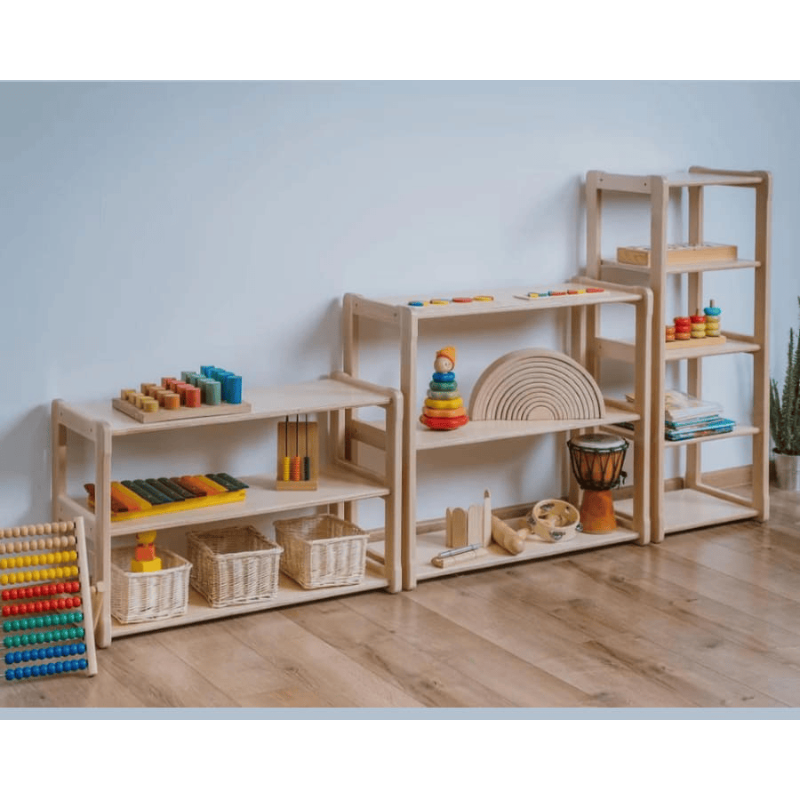 Montessori® Set Montessori-Regale, Kinderzimmer, Montessori-Atmosphäre - Natürliche Farbe Natürliche