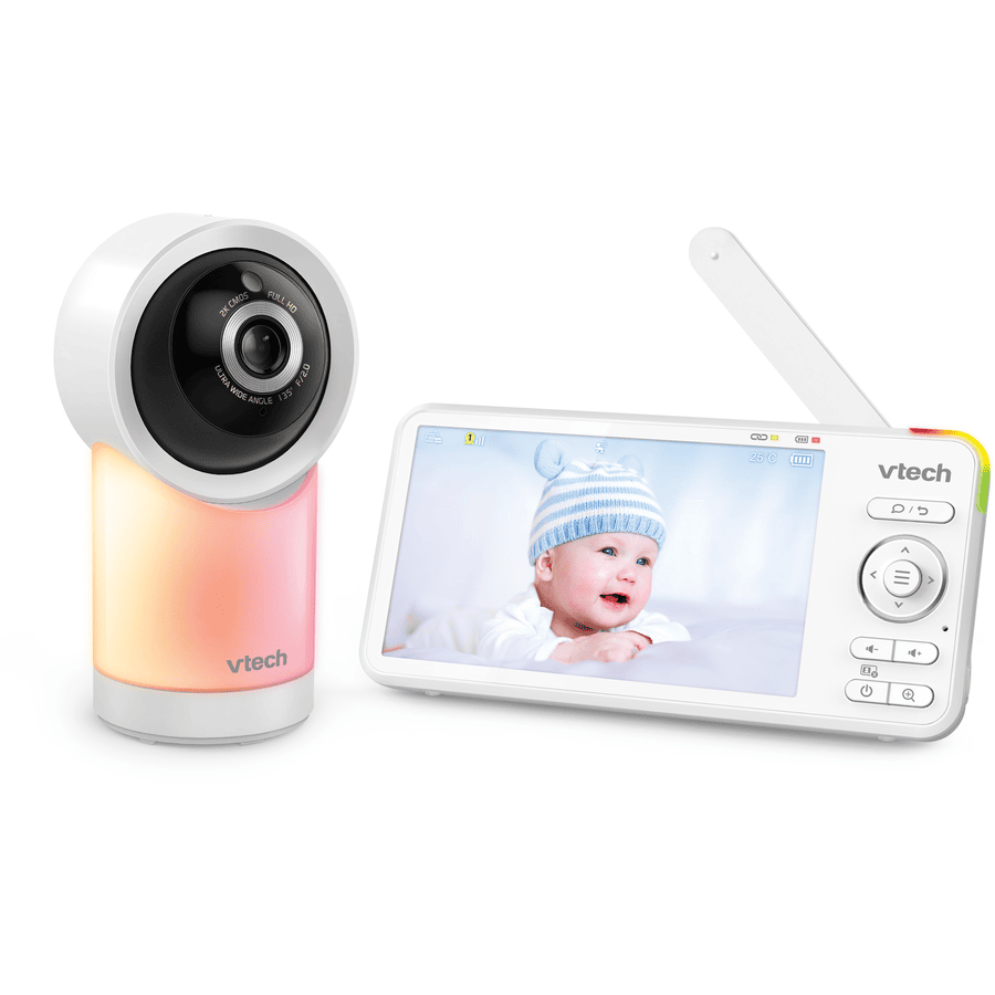 vtech® Itkuhälytin Vudei RM 5766 Connect 5 HD LCD-näytöllä WiFi ja panorointi-kallistus-zoom kamera