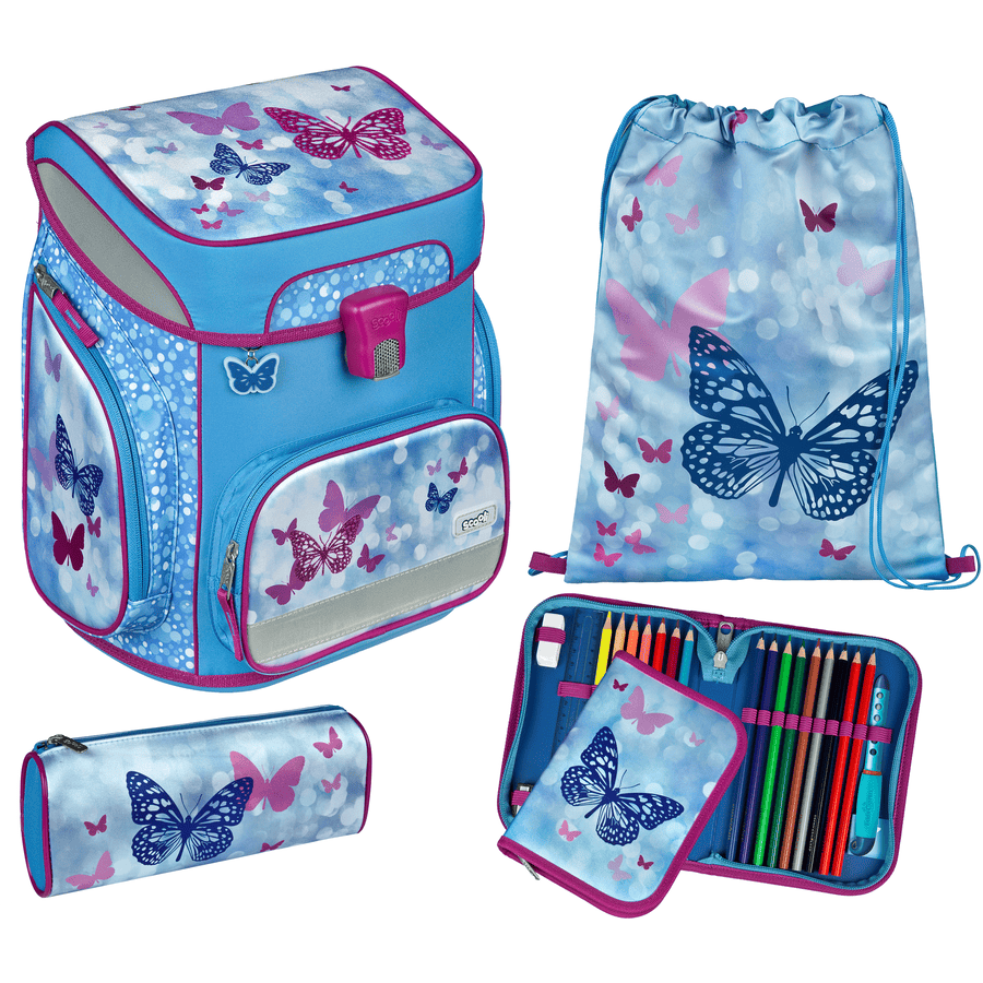 Scooli EasyFit Schulranzen-Set Fly and Sparkle, 5-tlg.