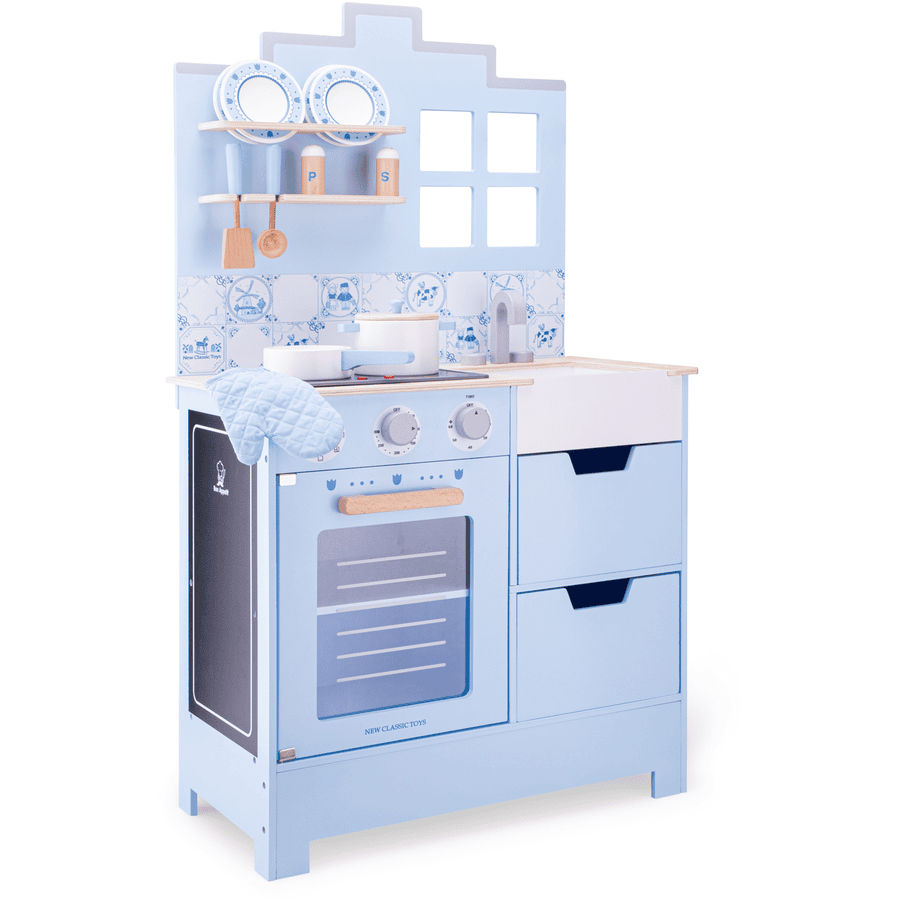 New Classic Toys dětská kuchyňka Delft modrá