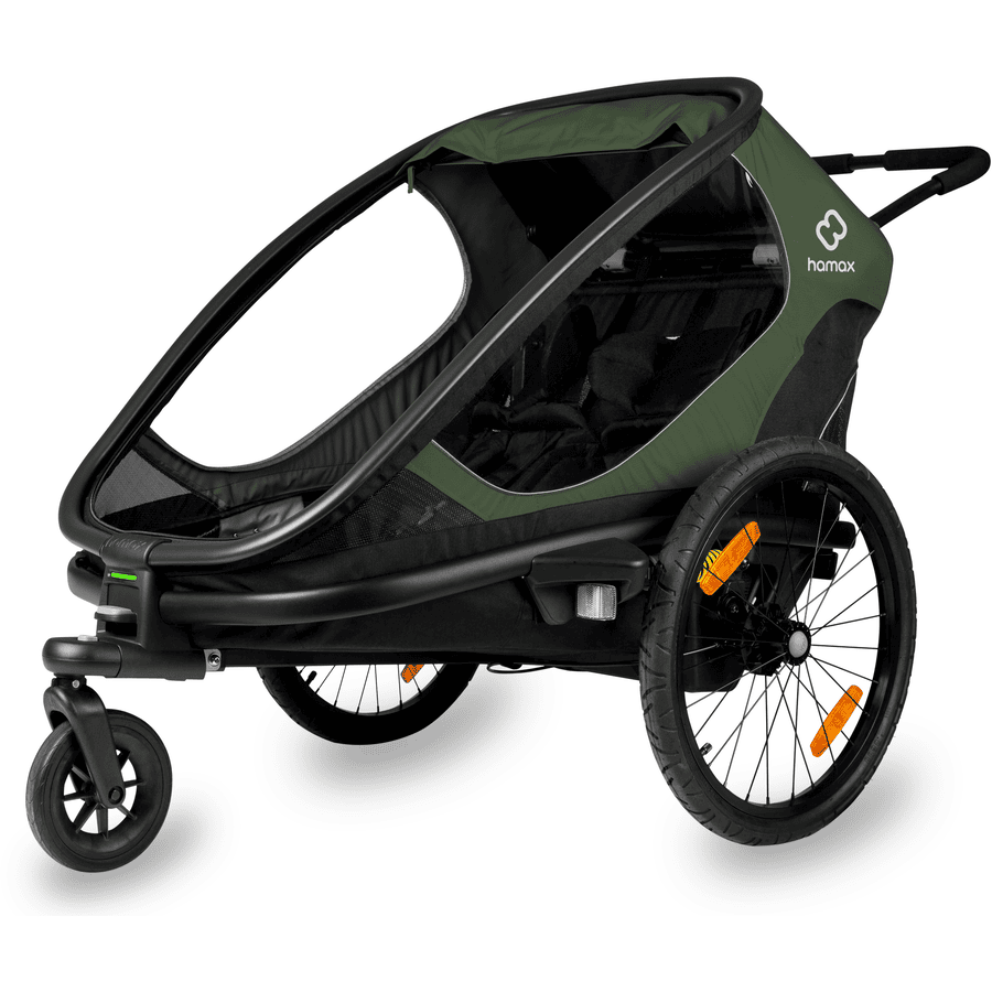 hamax Outback Cykelvagn med ryggstödsjustering Green Black 