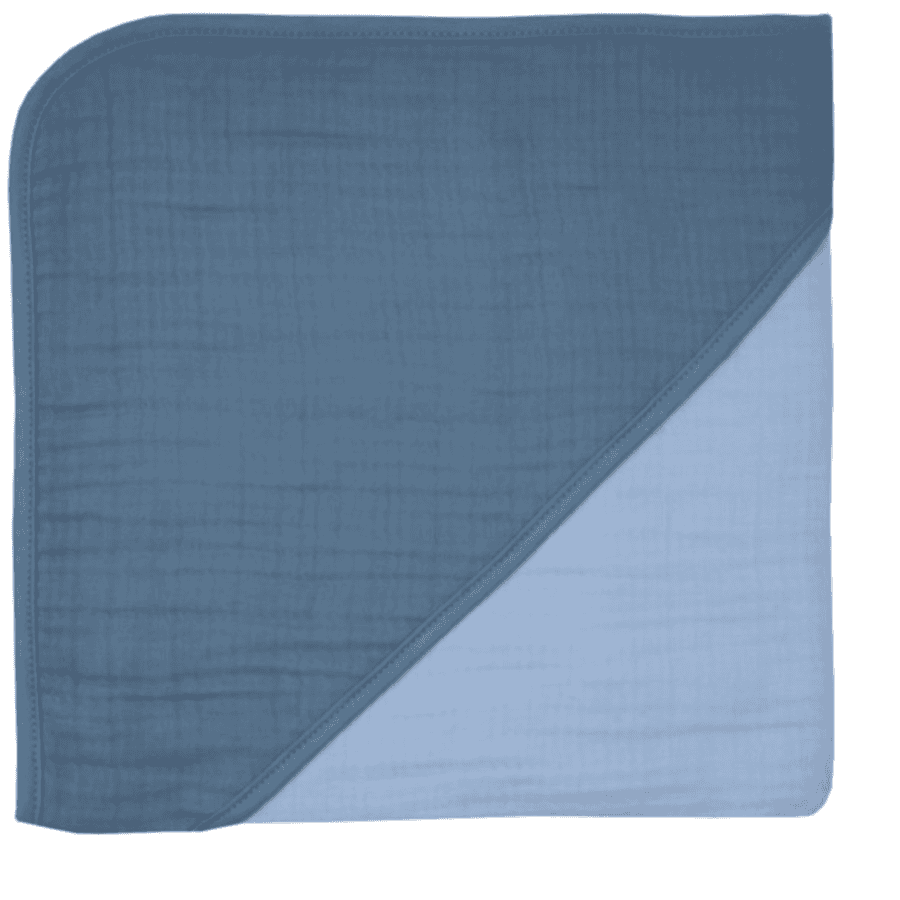 WÖRNER SÜDFROTTIER Muślinowy ręcznik kąpielowy z kapturem, stalowo-ciemnoniebieski