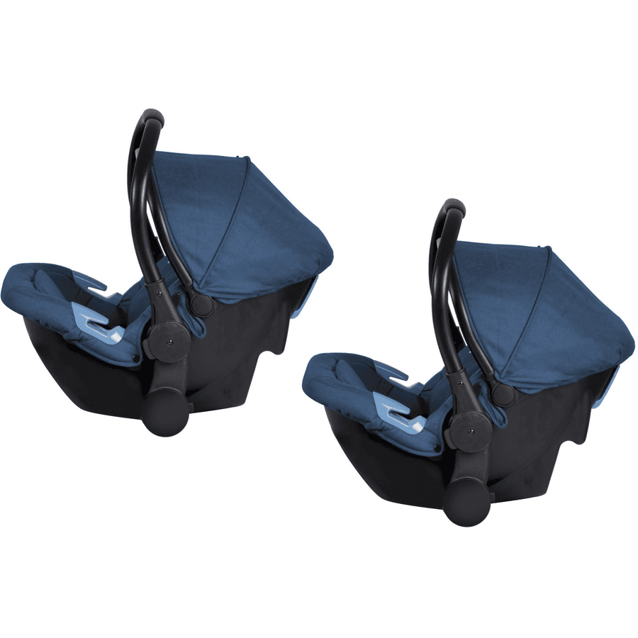 Lotsbestemming in de buurt maak het plat babyGO Baby Autostoeltje Twinner Blauw Melange 2 stuks | pinkorblue.nl