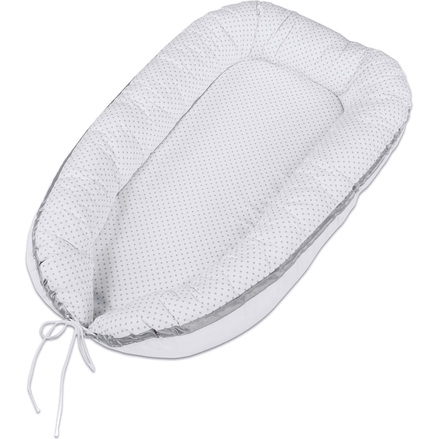 babybay ® hýčkat hnízdo bílé tečky perla šedá