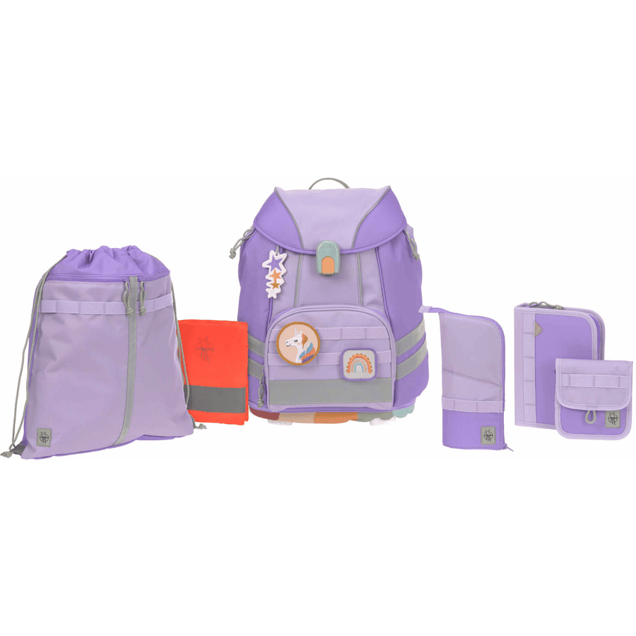 LÄSSIG Cartable d'école enfant Flexy Unique violet/lavender 7 pièces