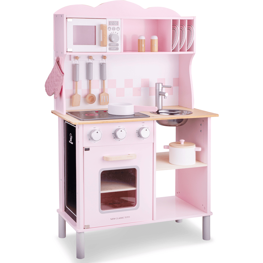 New Classic Toys Kuchnia do zabawy Modern z płytą grzewczą, różowa