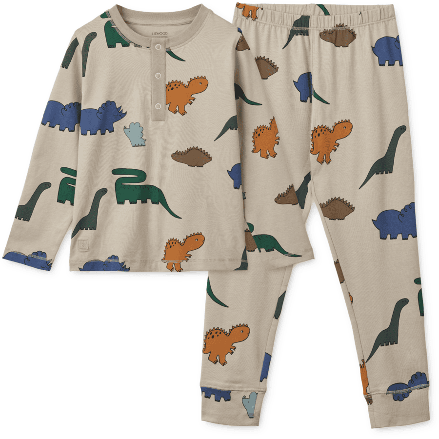 LIEWOOD Conjunto de pijama Wilhelm Dinosaurios/niebla