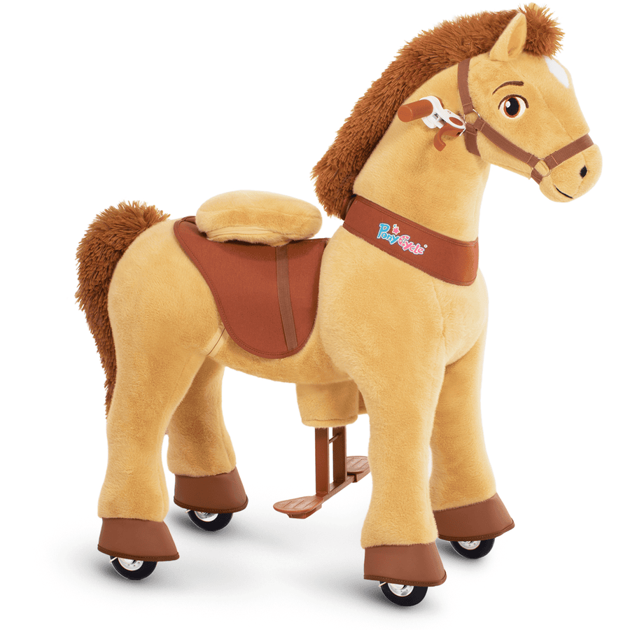 PonyCycle ® Caballo de juguete con ruedas Light brown grande