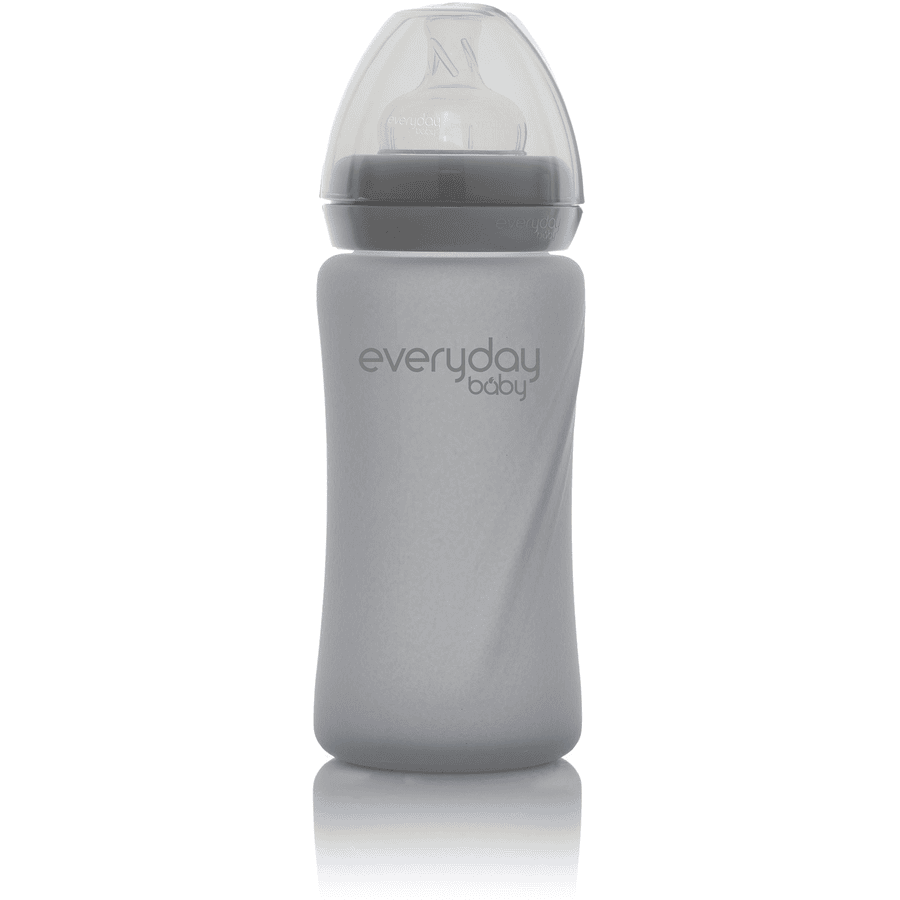 everyday Baby Babyglasflaske Healthy+ 240 ml, grå, stille grå
