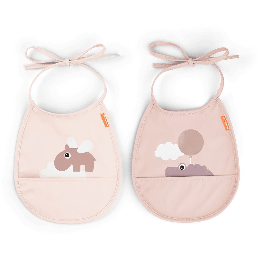 Clouds Done by Deer™ babero de bolsillo Mini Happy pack de 2 rosa