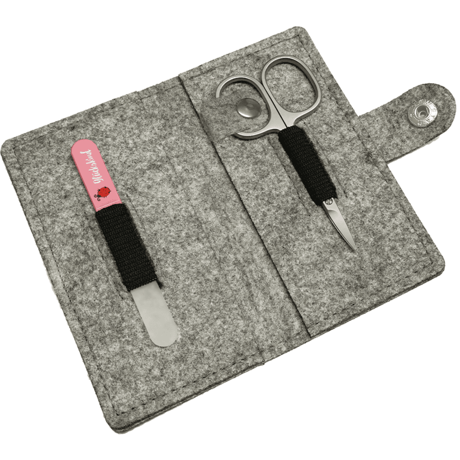 set manicure canal® con astuccio in feltro in rosa baby YN8447