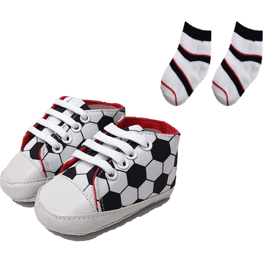 HÜTTE & CO Chaussons bébé quatre pattes et chaussettes blanc