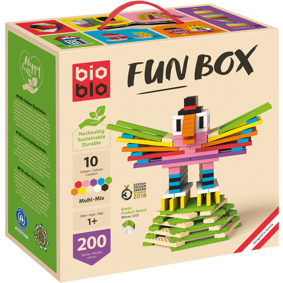 Bioblo FUN BOX Multi Mix - 200 bloques de construcción en 10 colores