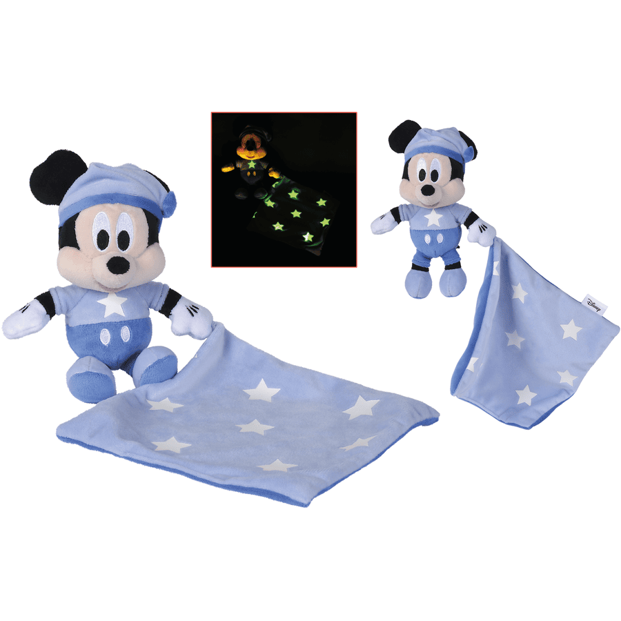 Simba Disney Goodnight Mickey GID Mickey med gosedynsduk