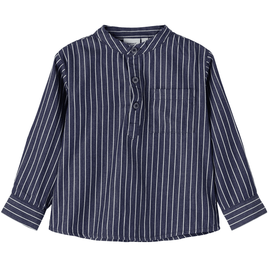 name it Overhemd Nmma stripes Donkerblauw Denim