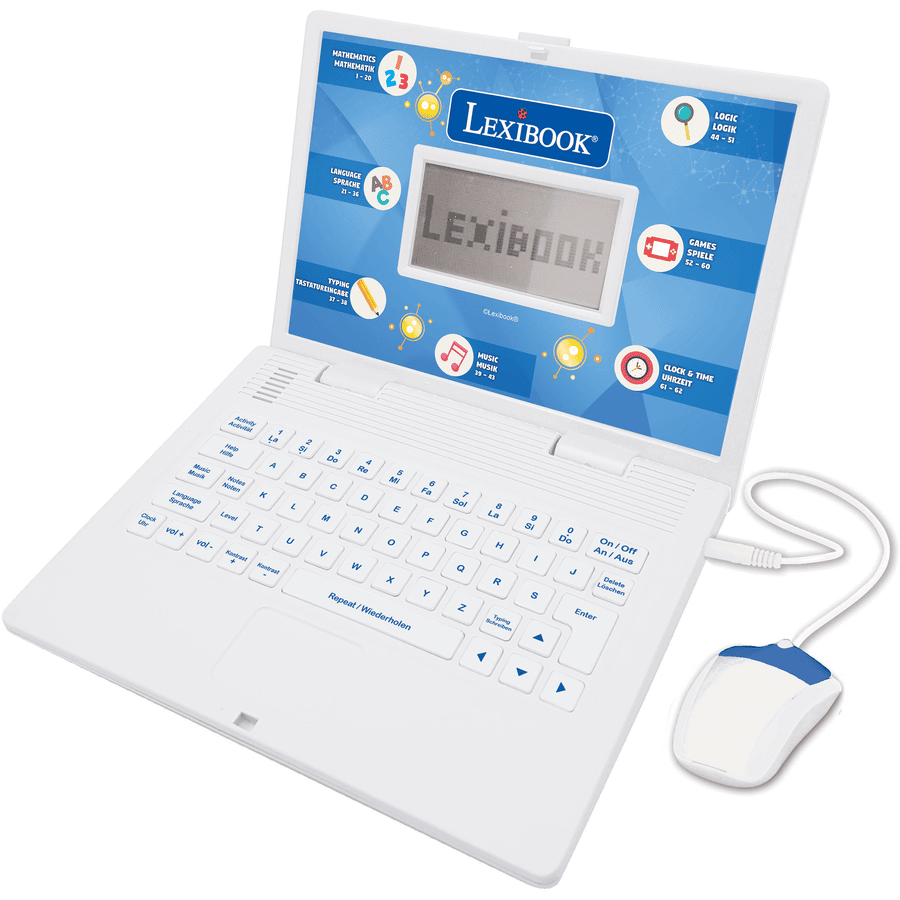 LEXIBOOK Power Kid® Lern-Laptop - 124 Aktivitäten (Deutsch/Englisch)