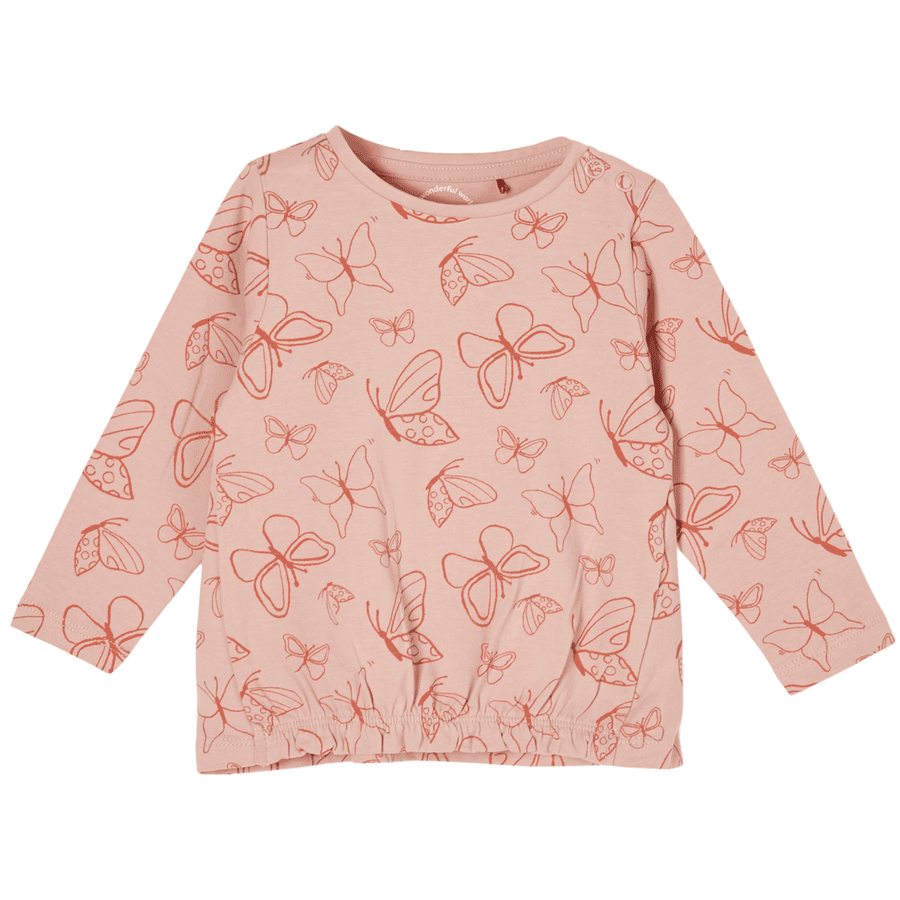 s. Olive r T-shirt rose à manches longues