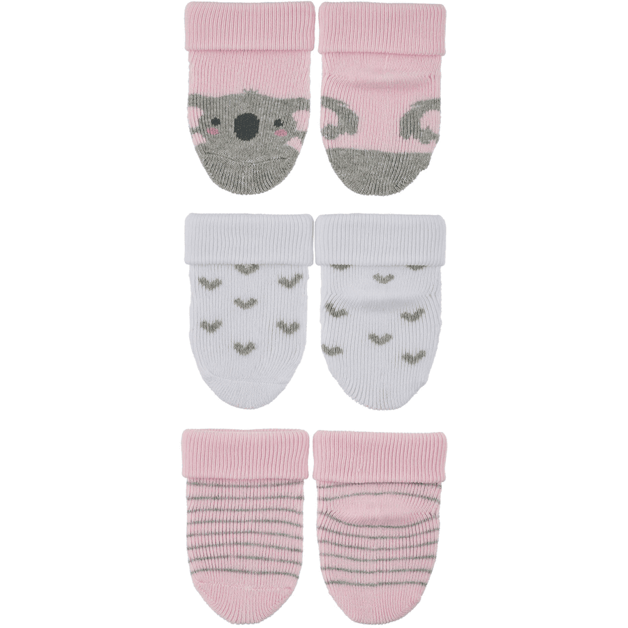 Sterntaler First Baby Sukat 3-pack Koala pinkki