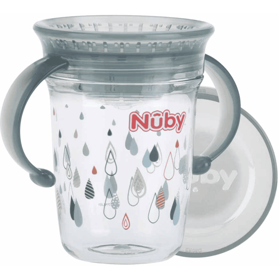 Nûby 360° sippy cup WONDER CUP 240 ml in tritan by Eastman in grigio