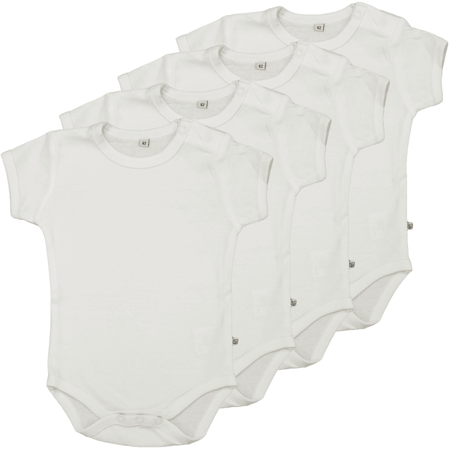 pippi Body z krótkim rękawem 4 pack White 