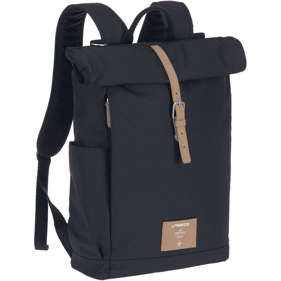 LÄSSIG Backpack night Luiertas Rolltop blauw