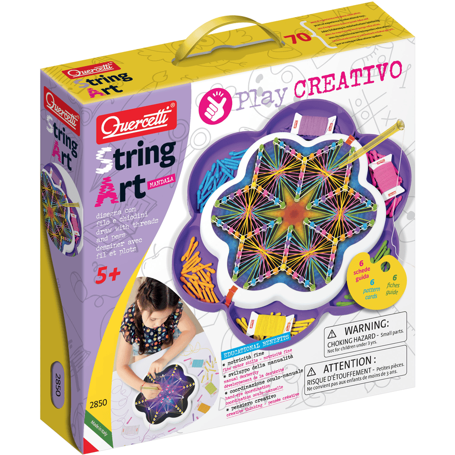 Quercetti String Art Mandala Play Creativo - Kreatywne rysowanie za pomocą sznurków