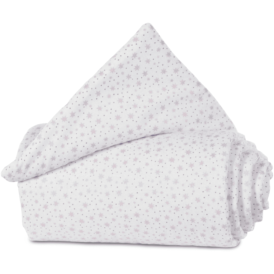 babybay®Nestchen Maxi, Boxspring, Comfort weiß Glitzersterne rosa 157x24 cm