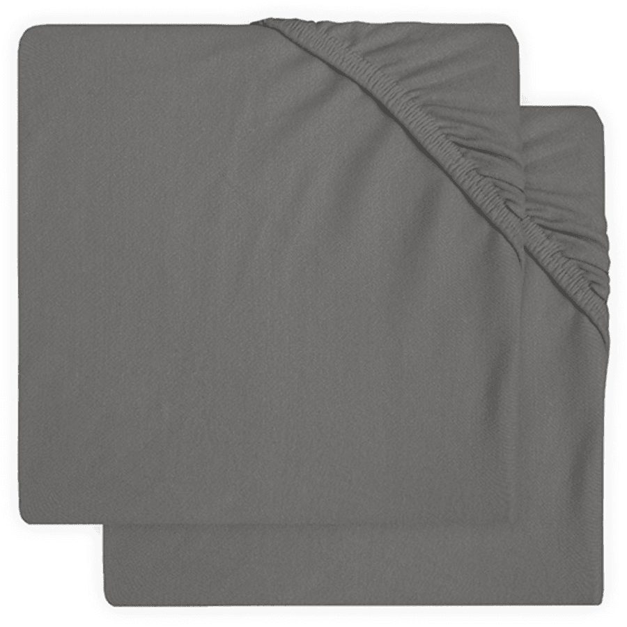 jollein Jersey Spannbettlaken 2er-Pack storm grey 60x120 cm