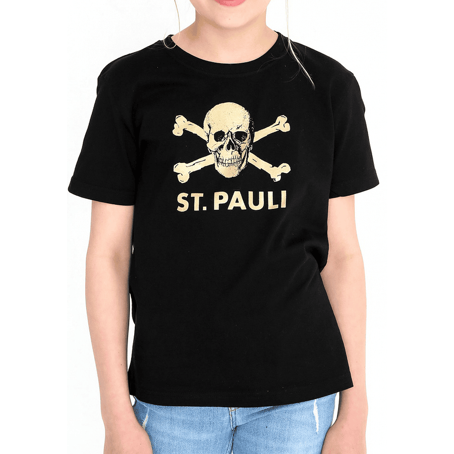 St. Pauli Lasten t-paita musta-kultainen