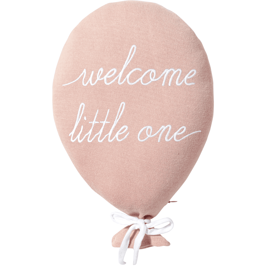 Nordic Coast Company Dekokissen Ballon "welcome little one" rosa