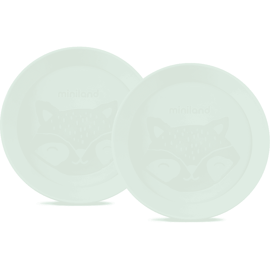 miniland Zestaw okrągłych talerzy, miętowy