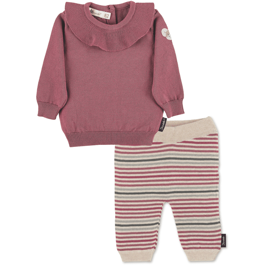 Sterntaler Kit à tricot chemise et pantalon rose