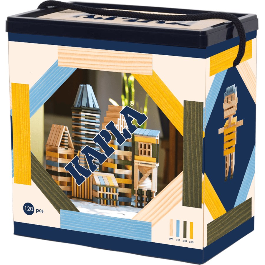 KAPLA Jeu de construction briques bois bleu clair/jaune/vert 120 pièces