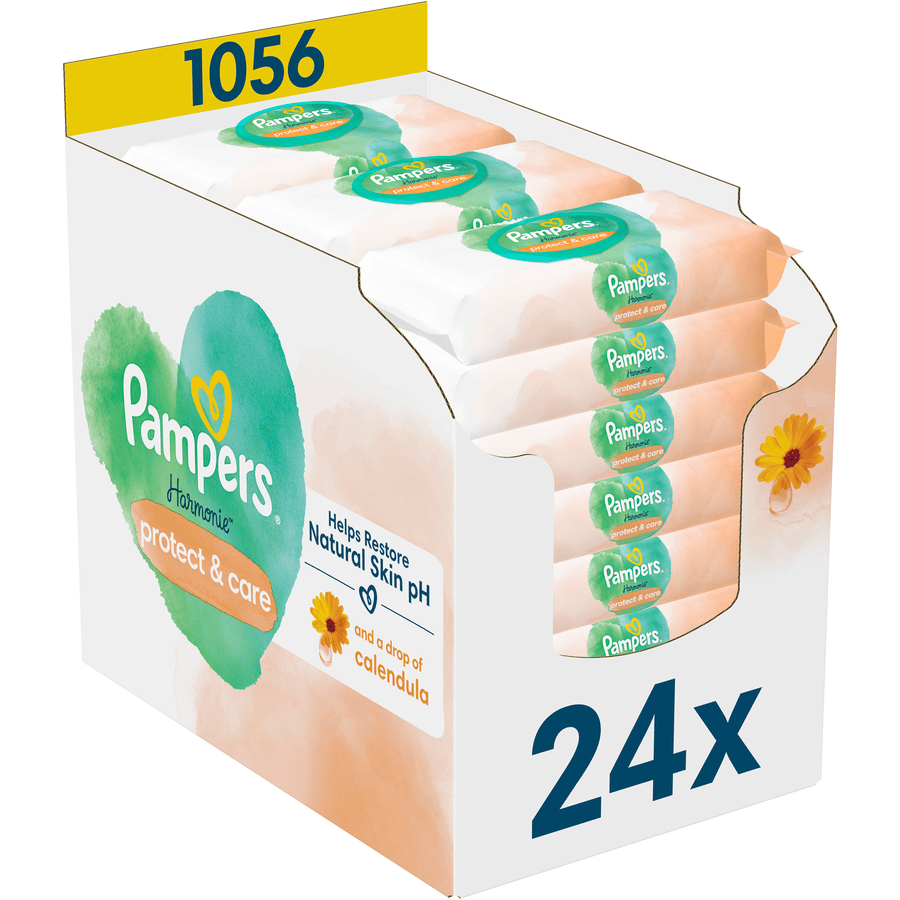 Pampers Chusteczki nawilżane Harmonie Aqua Calendula, 1 056 chusteczek (24 x 44 szt.)