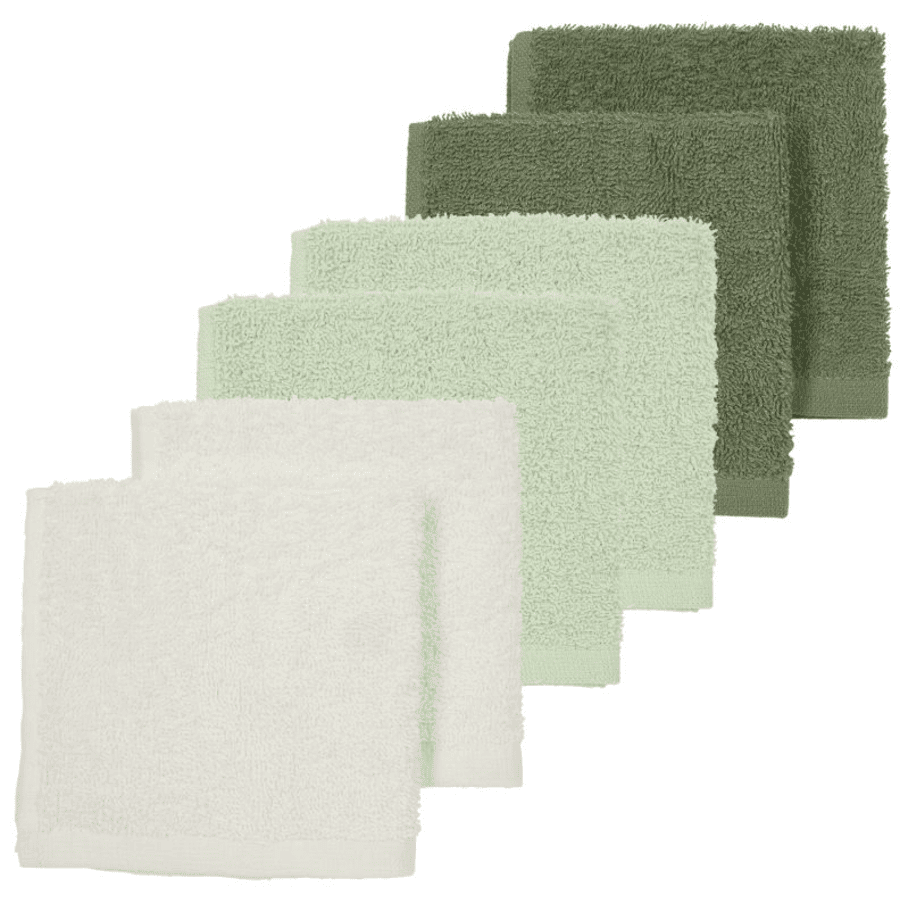 MEYCO Burp doekjes 6-pack Uit white /Soft Green / Forest Green 