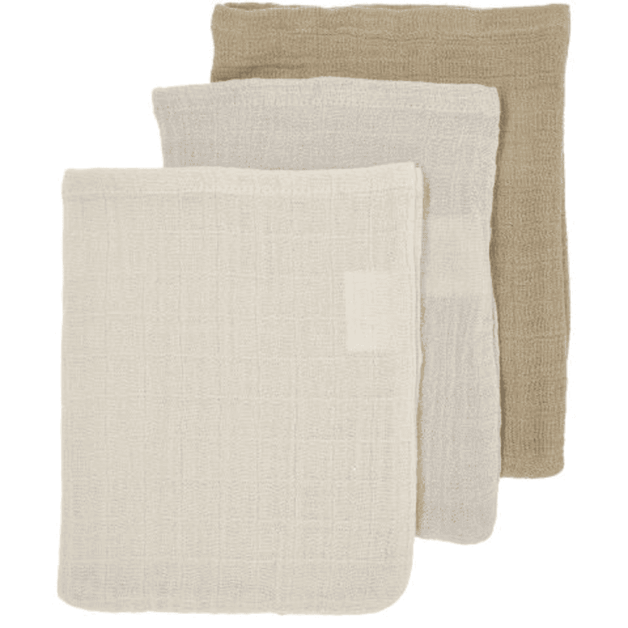 Meyco sand Guanto da lavaggio 3-pack2-pack soft /greige/taupe 20 x 17 cm